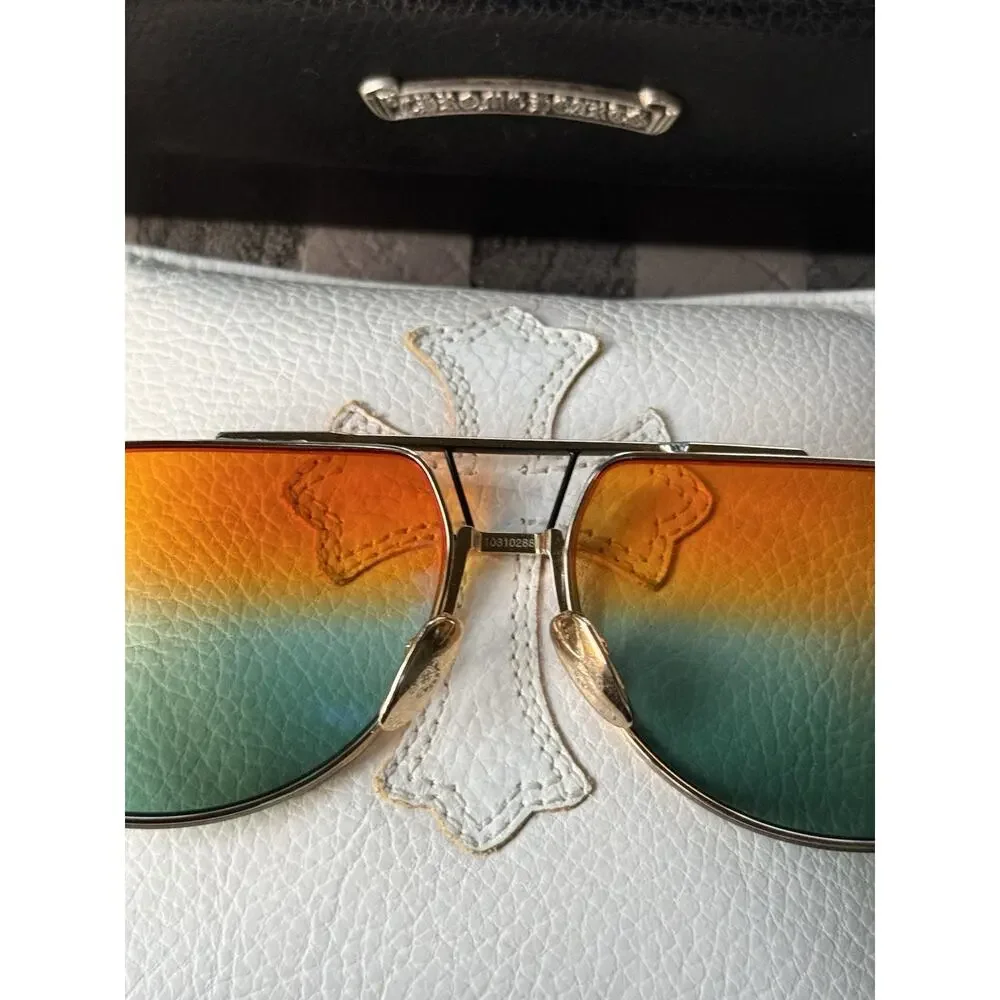 Chrome Hearts Grand Beast IV Sunglasses MBK/GP-BK-P Rare Gold Plated 59-15